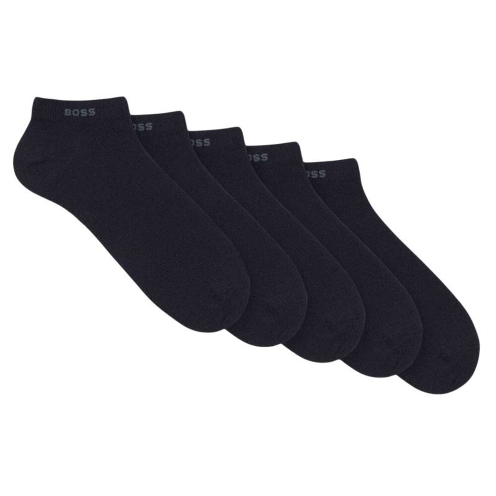 Boss Mens Cotton Blend Ankle Socks (Pack of 5) / Dark Blue